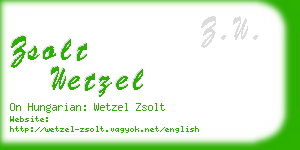 zsolt wetzel business card